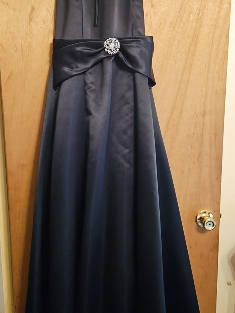 Jessica McClintock  Gunne Sax Size 11/12 Satin A-Line Formal Dress  Rhinestone